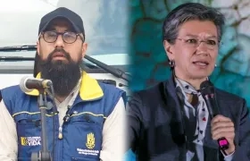 Carlos Carrillo, director de la UNGRD, y Claudia López.