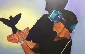 Obra de la exposición “Yo soy el que hago” del artista Emilian Rubio. 