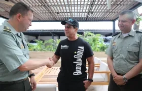 Alcalde Alejandro Char se reunión con el director de la Policía Nacional, Carlos Fernando Triana.