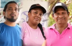 Jeison Landero Herrera, Deisy Emely Martínez Liñan y Argelino José Díaz Martínez, trabajadores informales en Barranquilla.