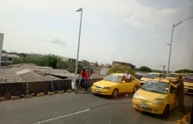 Paro de taxistas en Barranquilla.