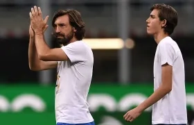 Andrea Pirlo y su hijo Nicolo.
