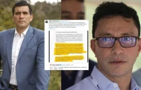 Abogado de las víctimas de la Unimagdalena, Julián Quintana, y el exgobernador del Magdalena, Carlos Caicedo. 