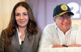 Sondra Macollins y el Presidente Gustavo Petro.