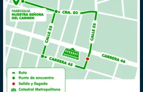 Recorrido de la procesión del Santo Sepulcro.
