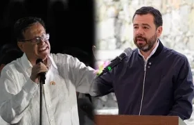 Fabio Arias, presidente de la CUT, y Carlos Fernando Galán, alcalde de Bogotá.