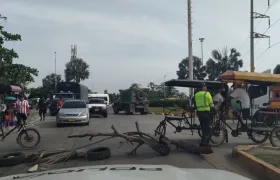Bloqueo en el sector de La Bendición de Dios. 