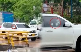 Así quedó la camioneta tras el ataque a bala.