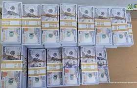 Dólares falsos incautados.