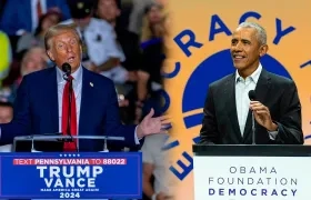 El presidente estadounidense Donald Trump / El expresidente Barack Obama. 