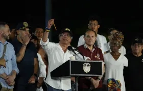 Gustavo Petro durante su discurso en el Paseo Bolívar, en Barranquilla. 