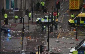 Lugar donde el vehículo colisionó con los seguidores del Liverpool.