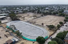 Polideportivo de La Magdalena, en construcción