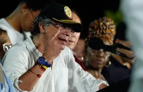 El Presidente Gustavo Petro esta noche en el Paseo Bolívar.  