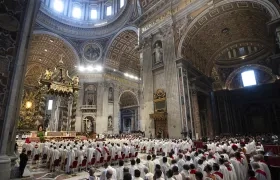 Cardenales durante misa por el Papa Francisco. 