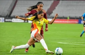 María Baldovino durante el partido contra Venezuela. 