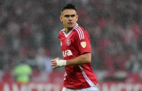 Rafael Santos Borré, autor del gol de la victoria del Internacional sobre Bahía. 
