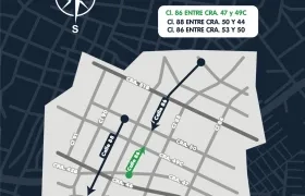 Cierres viales por obras en la calle 85.