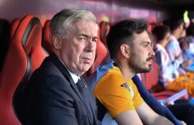 Carlo Ancelotti, nuevo seleccionador de Brasil, con su hijo Davide.