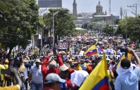 Aspecto de una marcha en Barranquilla. 