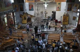 Imagen de la iglesia tras el ataque terrorista.