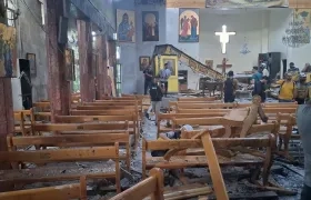 Así quedó la iglesia tras el ataque terrorista. 