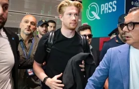 Kevin De Bruyne en su llegada a Roma.