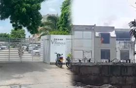 Conjunto residencial Villa Nueva donde se registró la explosión. 
