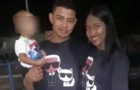 German García, su esposa y su bebé de 3 años. 