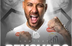 Neymar, renovado con Santos de Brasil hasta fin de año.