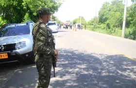 Militares en operativos de vigilancia y control en Malambo. 