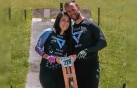 Mariana Pajón y su esposo, Vincent Pelluard.