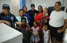 Alcalde Char durante la entrega de los mejoramientos de viviendas. 