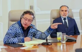 El Presidente Gustavo Petro y el Ministro del Interior, Armando Benedetti.