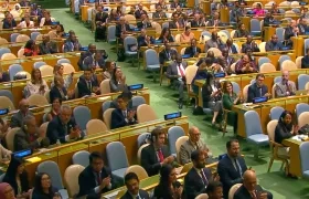 Asamblea General de la ONU durante la votación. 