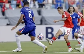 Ángel Di María en el partido de octavos de final coontra el Chelsea. 