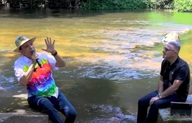 José Manuel ‘Chema’ Moscote, junto al periodista Jorge Cura. 