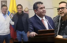 El Presidente Gustavo Petro con el representante Julián López y los senadores Alejandro Chacón y Lidio García.