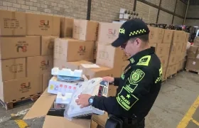 La maquinaria aprehendida por la Policía Metropolitana de Barranquilla. 