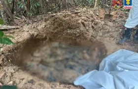 Fosa común donde hallaron los cuerpos. 