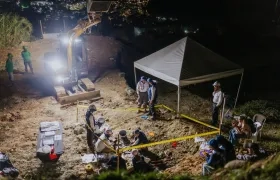 Exhumación en La Escombrera, en Medellín. 
