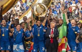 Donald Trump, presidente de Estados Unidos, en la entrega del trofeo al Chelsea.