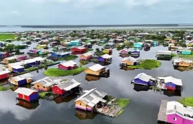 Vista panorámica de Nueva Venecia, Magdalena. 