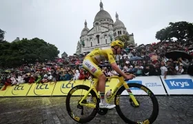 Tadej Pogacar en la última etapa del Tour de Francia de este año.