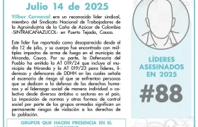 Pronunciamiento de Indepaz.