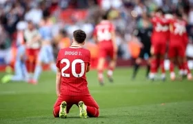 Diogo Jota con el número en su camiseta que lució en el Liverpool.