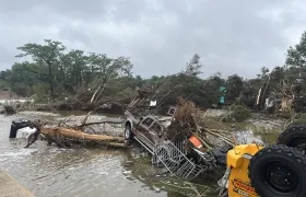 inundaciones en el área rural de Kerrville