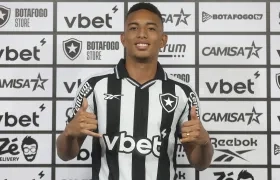 Jordan Barrera durante la presentación como nuevo jugador del Botafogo. 