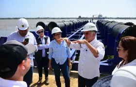 Gobernador Eduardo Verano durante la inspección de las obras.