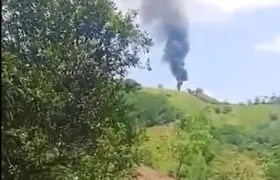 Helicóptero fue derribado con un dron.